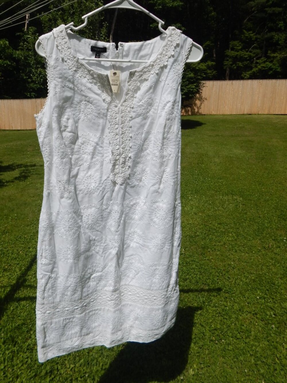 NWT Talbot's white cotton dress, sleeveless, size 6.